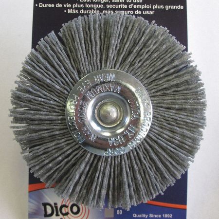 NYALOX BY DICO Nyalox Wheel Brush, 80 Grit, Gray, 4" 7200036
