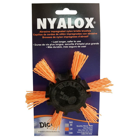 NYALOX BY DICO Nyalox Flap Brush, 120 Grit, Orange, 4" 7200045