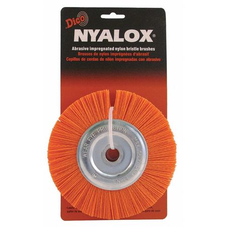 NYALOX BY DICO Nyalox Wheel Brush, 120 Grit, Orange, 6" 7200067