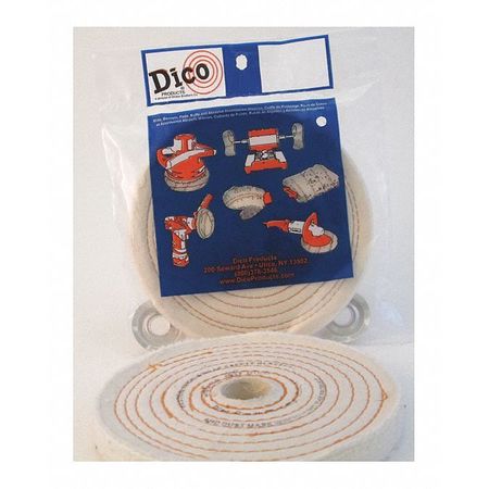 DICO PRODUCTS Spiral Sewn Buffing Wheel, 2" dia. x 1/2" 7000129