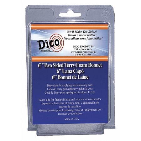 DICO PRODUCTS Reversible Tie-on Bnnt, Terry/Foam, 5-6", PK5 7410661