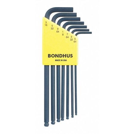 BONDHUS 7 Piece SAE L-Shape Hex Key Set, 10945 10945