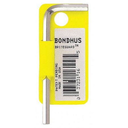 BONDHUS SAE L-Shape Hex Key, 1/2" Tip Size 16216