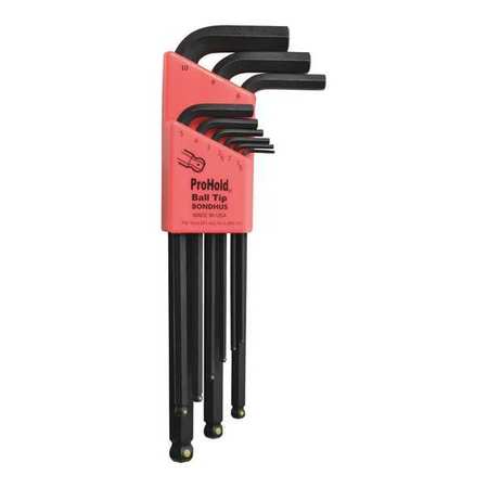 BONDHUS 9 Piece Metric L-Shape Hex Key Set, 74999 74999