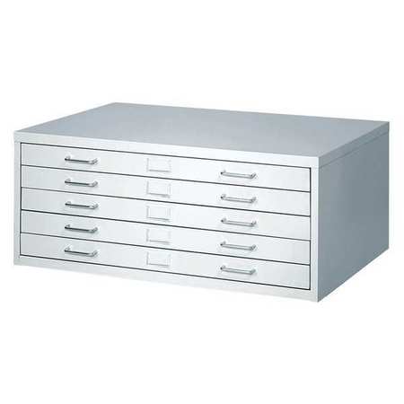 SAFCO 40-1/4" W 5 Drawer Facil Flat File Cabinet, Light Gray 4969LG