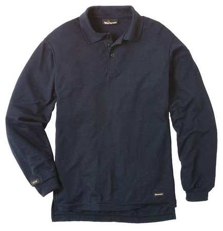 WORKRITE Flame Resistant Polo Shirt, Navy, Tecasafe(R) Plus Knit, LR FT20NV LG 00