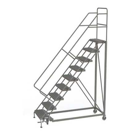 Tri-Arc 126 in H Steel Rolling Ladder, 9 Steps, 450 lb Load Capacity KDEC109246