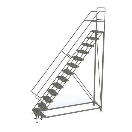 Tri-Arc 166 in H Steel Rolling Ladder, 13 Steps, 450 lb Load Capacity KDEC113242