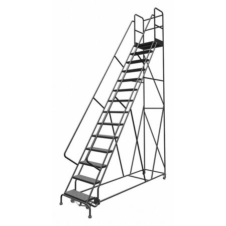 Tri-Arc 176 in H Steel Rolling Ladder, 14 Steps KDSR114246-D3