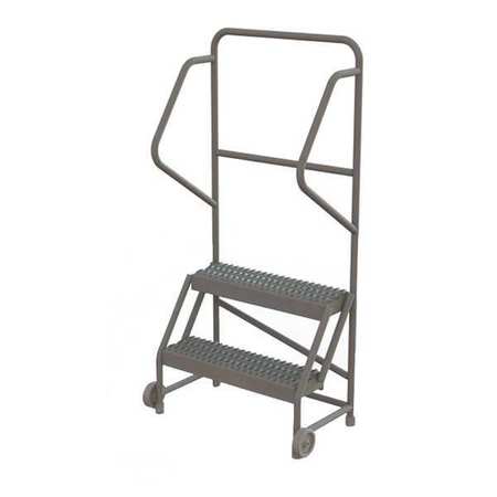 TRI-ARC 56 in H Steel Tilt and Roll Ladder, 2 Steps, 450 lb Load Capacity KDTF102242