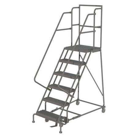 Tri-Arc 96 in H Steel Rolling Ladder, 6 Steps, 450 lb Load Capacity KDSR106162-D3