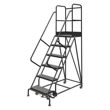 Tri-Arc 96 in H Steel Rolling Ladder, 6 Steps, 450 lb Load Capacity KDSR106246-D3