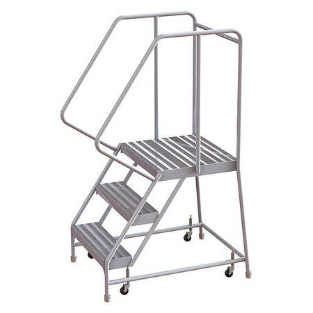 TRI-ARC 62 in H Aluminum Rolling Ladder, 3 Steps, 350 lb Load Capacity WLAR103164-D4