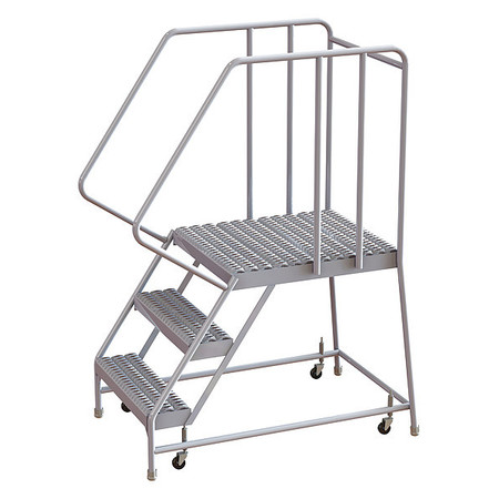 Tri-Arc 62 in H Aluminum Rolling Ladder, 3 Steps, 350 lb Load Capacity WLAR103245-D5