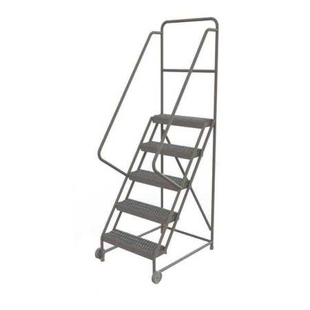 TRI-ARC 86 in H Steel Tilt and Roll Ladder, 5 Steps, 450 lb Load Capacity KDTF105242