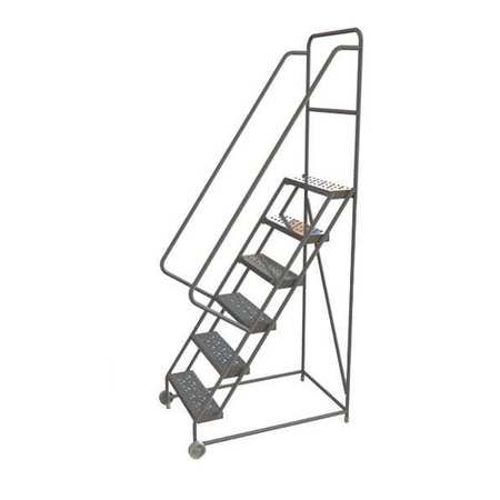 TRI-ARC 96 in H Steel Tilt and Roll Ladder, 6 Steps, 450 lb Load Capacity KDTF106246