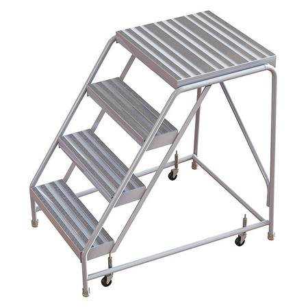 TRI-ARC 40 in H Aluminum Rolling Ladder, 4 Steps, 350 lb Load Capacity WLAR004164-D4