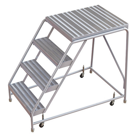 Tri-Arc 40 in H Aluminum Rolling Ladder, 4 Steps, 350 lb Load Capacity WLAR004164-D5