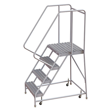 TRI-ARC 72 in H Aluminum Rolling Ladder, 4 Steps, 350 lb Load Capacity WLAR104165-D4