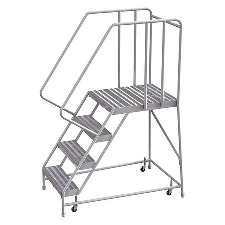 Tri-Arc 72 in H Aluminum Rolling Ladder, 4 Steps, 350 lb Load Capacity WLAR104244-D5