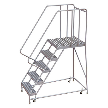 TRI-ARC 82 in H Aluminum Rolling Ladder, 5 Steps, 350 lb Load Capacity WLAR105244-D5