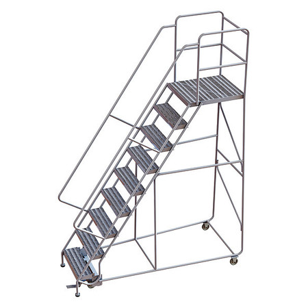 TRI-ARC 122 in H Aluminum Rolling Ladder, 9 Steps, 350 lb Load Capacity WLAR109244-D5