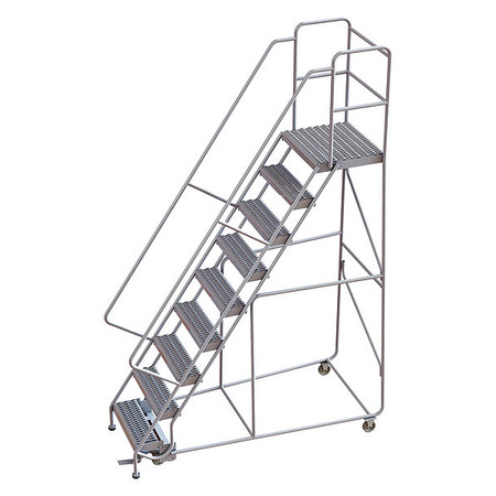 TRI-ARC 122 in H Aluminum Rolling Ladder, 9 Steps, 350 lb Load Capacity WLAR109245-D4