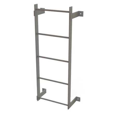 Tri-Arc 4 ft Fixed Ladder, Steel, 5 Steps, Top Exit, Gray Powder Coated Finish, 500 lb Load Capacity WLFS0105