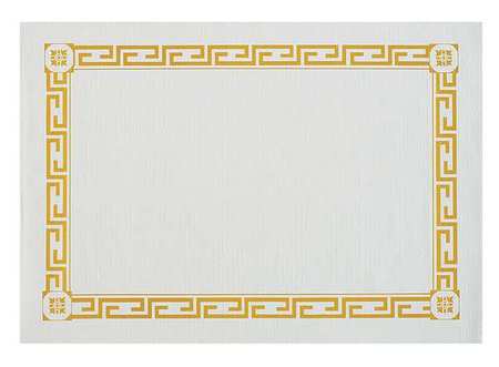 Hoffmaster 10" x 14" Yellow Gold Greek Key Paper Placemats, PK1000 PP41000