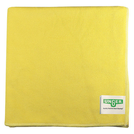 UNGER Microfiber Cloth Wipe 15" x 16", Yellow MF40J