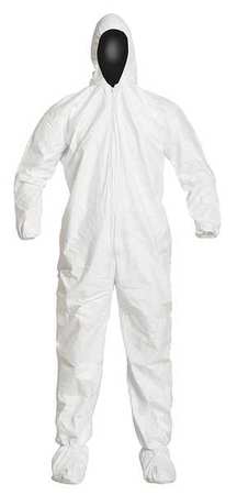 DUPONT Coveralls, 25 PK, White, Tyvek(R) IsoClean(R), Zipper IC105SWH2X0025CS
