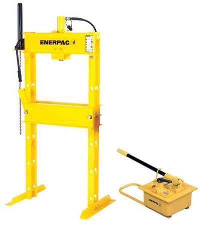 ENERPAC IPH10030, 100 Ton, H-Frame Hydraulic Press with RC10010 Single-Acting Cylinder and P462 Hand Pump IPH10030