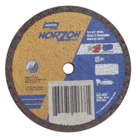 NORTON ABRASIVES CutOff Wheel, NorZon Plus, 3"x.035"x1/4" 66243510668