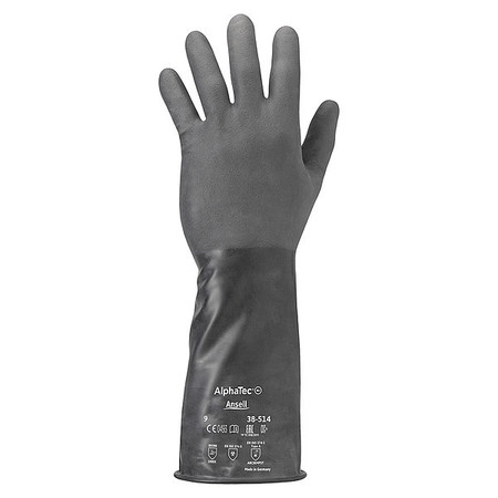 Ansell 14" Chemical Resistant Gloves, Butyl, 7, 1 PR 38-514