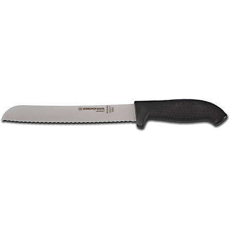 DEXTER RUSSELL Scalloped Bread Knife, Black Handle 8 In 24223B