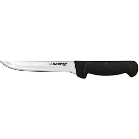 DEXTER RUSSELL Wide Boning Knife, Black Handle 6 In Wide, 11" L 31615B