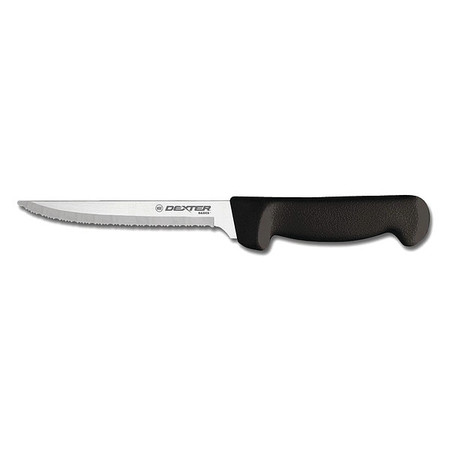 DEXTER RUSSELL Scall Utility Knife, Black Handle 6 In Scalloped, 11" L 31627B
