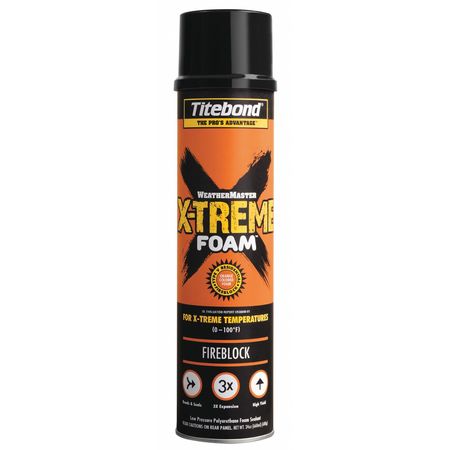Titebond Fire Barrier Spray Foam Sealant, 24 oz, Aerosol Can, Orange, 12 PK 8542