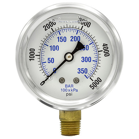 WGTC Differential Pressure Gauge, 0 to 5000psi 251L4POW