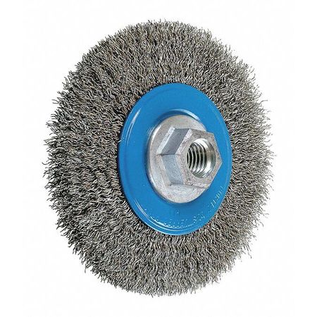 WALTER SURFACE TECHNOLOGIES Wire Wheel Brush Crimped 4-1/2x5/8" 13J464