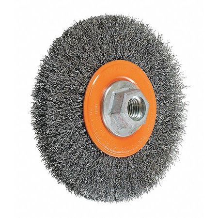 WALTER SURFACE TECHNOLOGIES Wire Wheel Brush Crimped 5"x5/8" 13J504