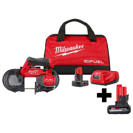 MILWAUKEE TOOL M12 FBand Saw Kit w M12 XC5.0 Battery 2529-21XC, 48-11-2450