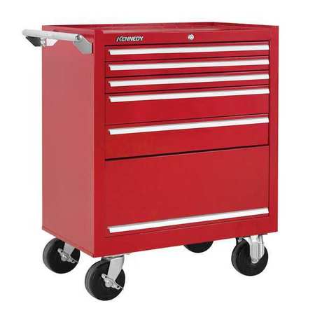KENNEDY Rolling Tool Cabinet, 5 Drawer, Red, 29 in W x 20 in D x 35 in H 295XR
