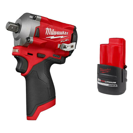 MILWAUKEE TOOL Impact Wrench and Battery 2555P-20, 48-11-2425