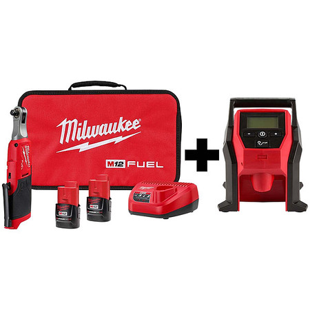 MILWAUKEE TOOL M12 FUEL 3/8 HS Ratchet, M12 CP Inflator 2567-22, 2475-20