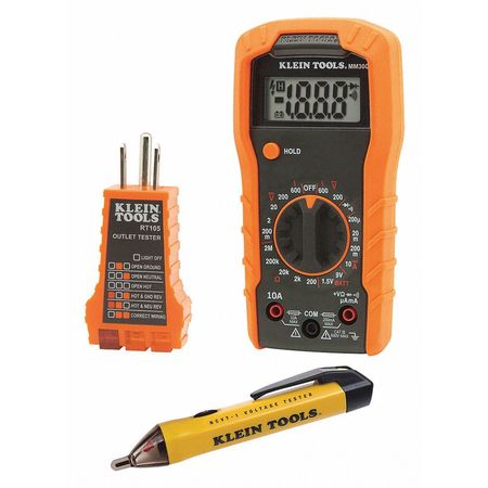 Klein Tools Test Kit with Multimeter, Non-Contact Volt Tester, Outlet Tester 69149