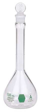 KIMBLE CHASE Volumetric Flask, 25mL, Glass, Clear, PK6 28014E-25