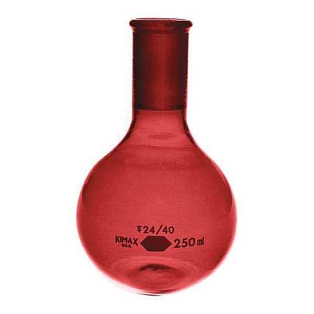KIMBLE CHASE Boiling Flask, 250mL, Glass, Red 25057-250