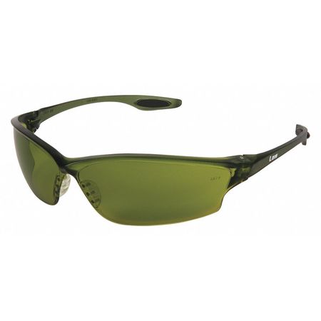 Mcr Safety Safety Glasses, Green Scratch-Resistant LW2130