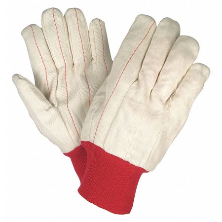 Mcr Safety Double Palm Glove, Nap-In Cotton, Large 9018CR